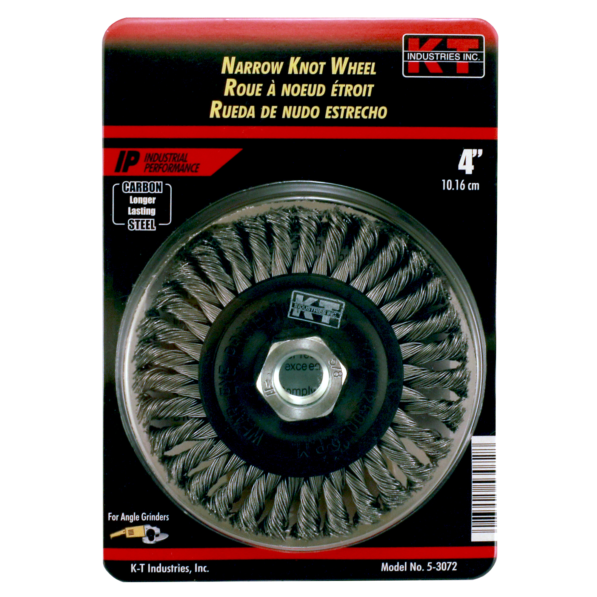 K-T Industries Pro Twisted Knot Stringer Wheel — 4in., 5/8-11, Carbon Steel, Model# 5-3072
